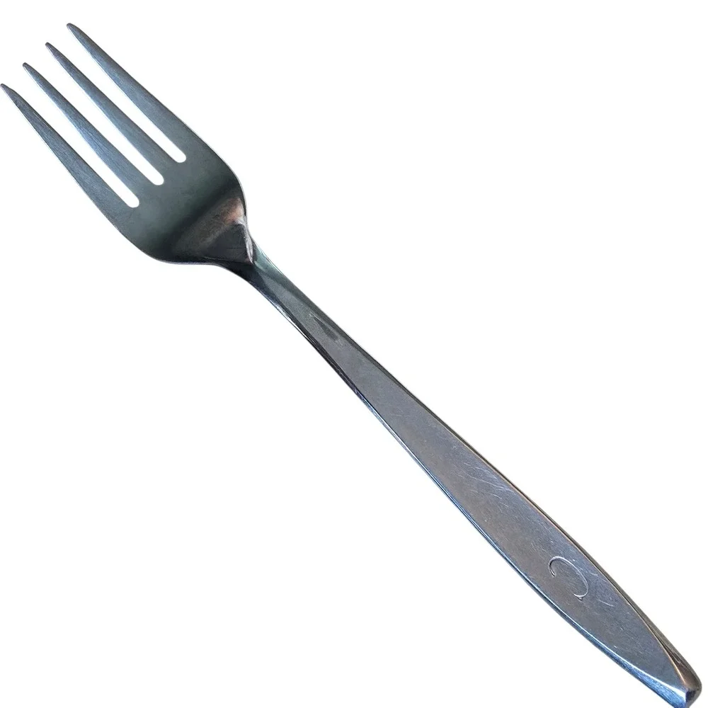New Dawn Insico USA Silverware‎ Fork Monogram C Mid-Century Modern 6.25 Inch